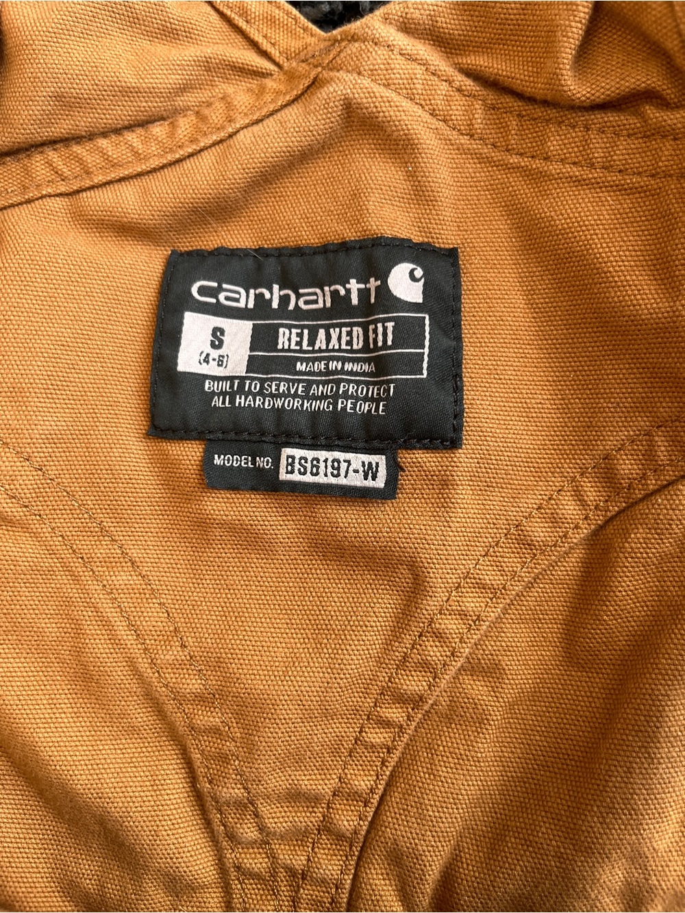 Carhartt Relaxed Fit Bib Short Overalls Brown Women’s Small (4–6) Worn Once - Picture 2 of 4